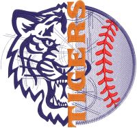 Baseball Tigers logo embroidery design