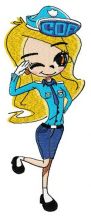 COP girl 2 embroidery design