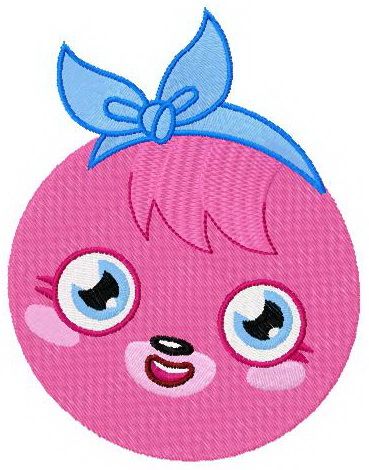 Poppet badge machine embroidery design