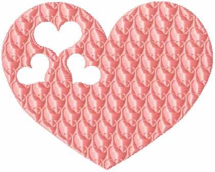 Pink love heart free embroidery design 3