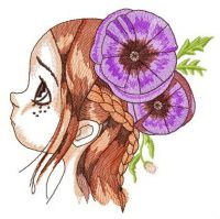 Girl with freckles embroidery design