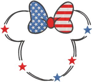 Mickey 4th of july embroidery design