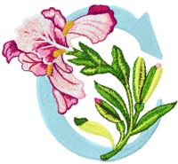 Iris Letter C embroidery design