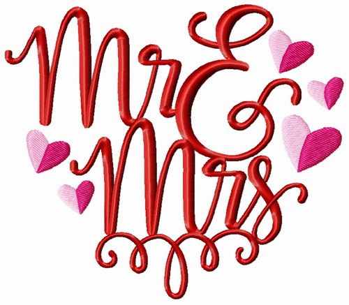 Mr & Mrs 2 machine embroidery design