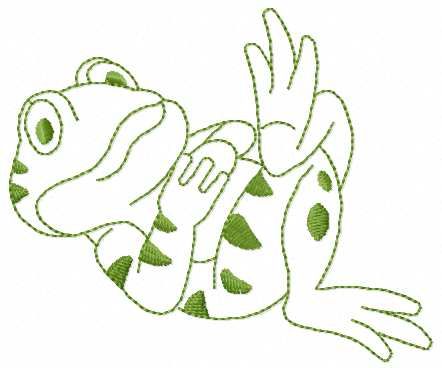Frog on vacation free embroidery design