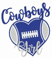Cowboys girl alternative embroidery design