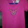 Pink t-shirt embroidered with Mexican cat design
