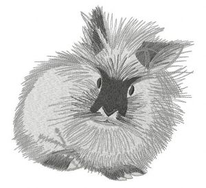 Fluffy bunny embroidery design