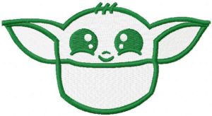 Yoda pocket embroidery design