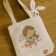 Girls bag with Besties girl and hare embroidery design