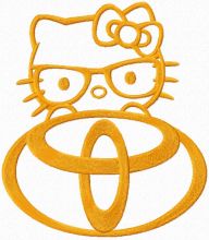 Hello Kitty Toyota logo embroidery design