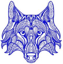 Mosaic wolf 3 embroidery design