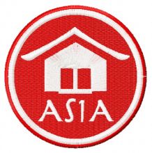 Asia badge embroidery design
