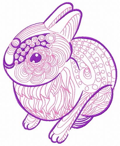 Mosaic bunny 2 machine embroidery design