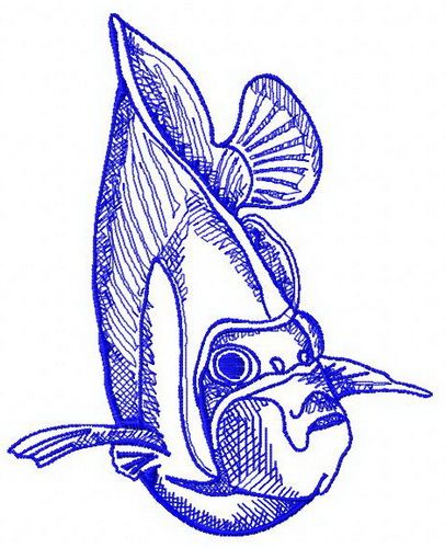 Tropical fish 2 machine embroidery design