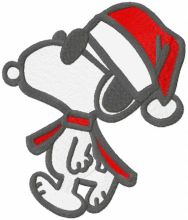 Walking Christmas Snoopy embroidery design