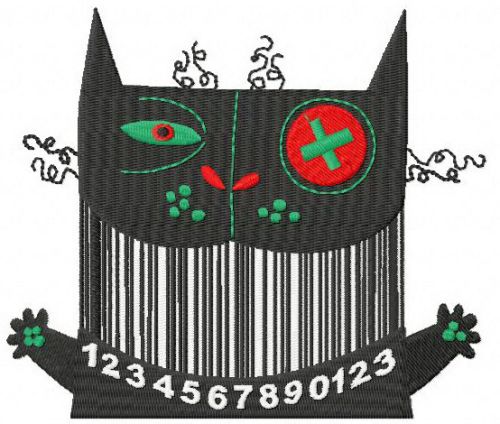 Strange cat machine embroidery design