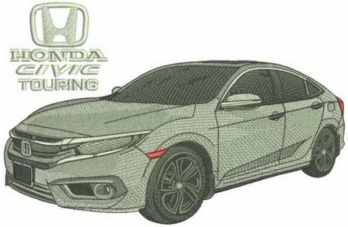 Honda Civic Touring car machine embroidery design