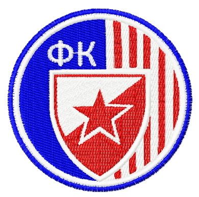 FC Crvena Zvezda logo machine embroidery design