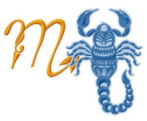 Zodiac sign Scorpio 4 embroidery design