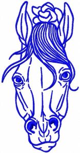 Blue horse embroidery design