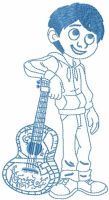 Miguel with guitar embroidery design