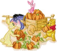 Winnie Pooh and company embroidery design