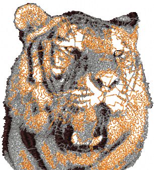 Embroidery free tiger photo design