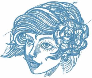 Blue wind in your hair embroidery design