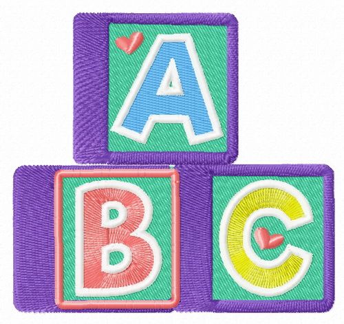 ABC cubes machine embroidery design