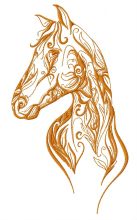 Horse with floral pattern embroidery design