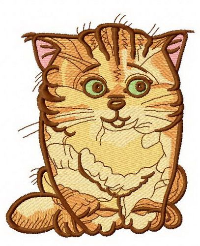 Confused cat machine embroidery design