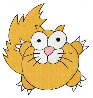 Crazy cat 2 embroidery design