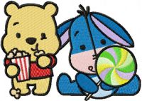 Eeyore and Pooh sweet cuties embroidery design