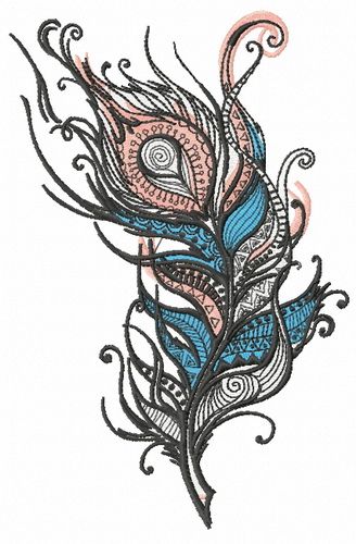 Feather 34 machine embroidery design      
