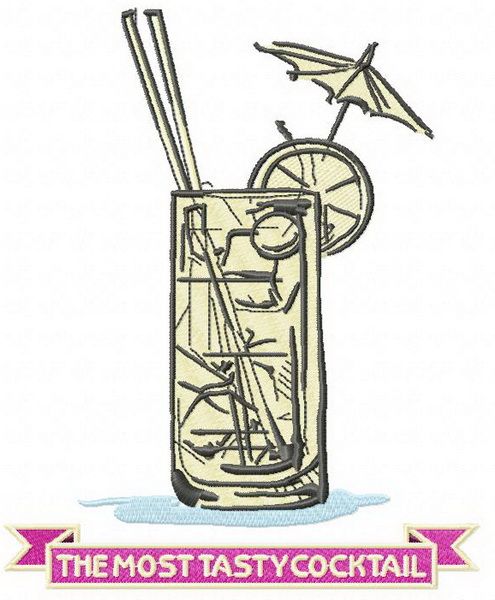 The most tasty cocktail machine embroidery design