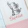 Napkin with baby elephant embroidery design
