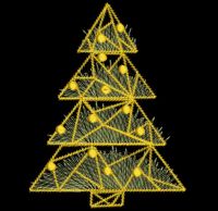 Geometric Christmas Pine tree free embroidery-design