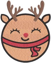 Deer christmas ball embroidery design