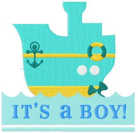 It's a boy ship embroidery design