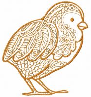 Mosaic chicken embroidery design