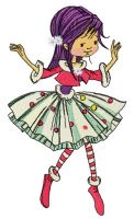 Circus girl embroidery design