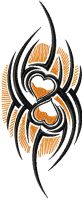 Tribal Two Hearts embroidery design