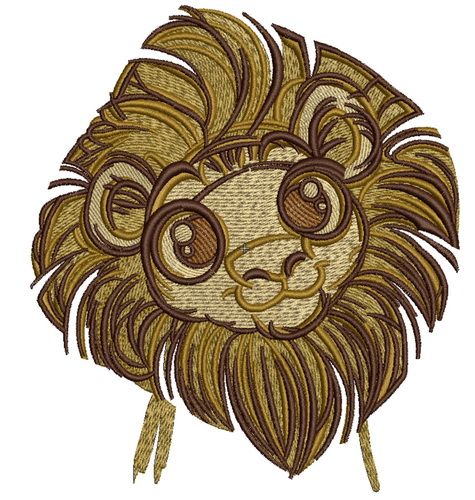 Cute lion machine embroidery design