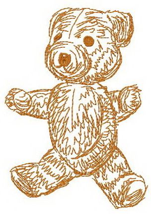 Old bear toy 8 machine embroidery design