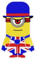 Minion British style embroidery design