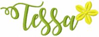 Diseño de bordado gratis con el nombre de Tessa.