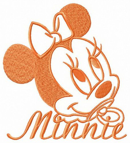 Minnie with dummy machine embroidery design