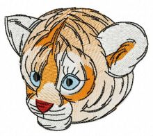 Tiger cub muzzle embroidery design