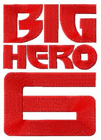 Big Hero 6 logo machine embroidery design